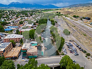 Aerial photo Salida on the Arkansas River Colorado photo