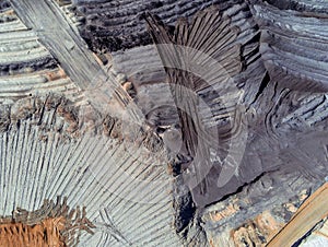 Aerial photo of Sandy Textures in open coal mining pit Gartzweiler