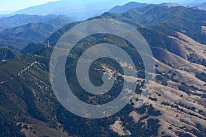 Aerial photo Santa Lucia Mountain Range san luis obispo california