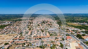 Aerial photo of Sigean in the Aude, France photo