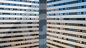 Aerial photo of the Sillon building facade in Nantes city photo