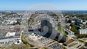 Aerial photo of the Sillon de Bretagne building in Nantes city photo