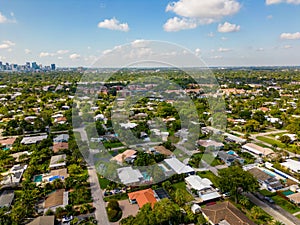 Aerial photo single family homes in Wilton Manors Florida photo