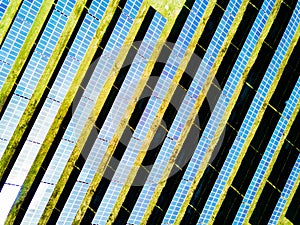 Aerial photo of solar power plant.