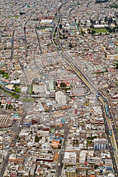 Aerial photo south of Quito, Ecuador