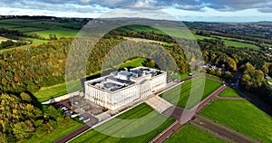 Aerial Photo of Stormont Parliament Buildings home of The Northern Ireland Assembly Dundonald Belfast Co Down Northern Ireland 23-