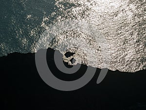 Aerial photo at sunset on the beach of Laga photo