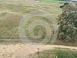 Aerial photo of Sutton Hoo burial mounds