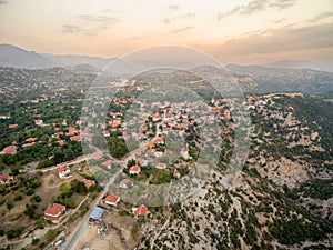 Aerial photo of town of Ormana Ibradi Antalya Turkey