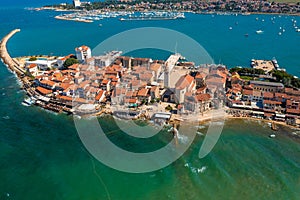 Aerial photo of Umag town, Croatia