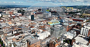 Aerial photo of Victoria Square Dome Belfast Cityscape in Northern Ireland