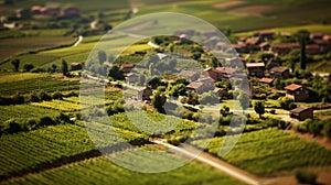 Aerial Photo Of Vienne Vineyard And Village: Lensbaby Composer Pro Ii With Edge 50 Optic