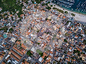 Aerial photo. View from the top to streets of Arraial do Cabo Brazilian state of Rio de Janeiro