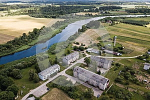 Aerial photo of village Ranki, Latvia