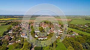 Aerial view of Winchelsea in the East Sussex, the smallest villa