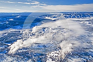 Aerial photo of Yellowstone Park