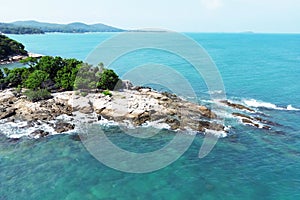 aerial photograpahy of seascape top view of Ko Samet island. sunny day
