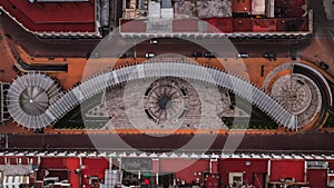 Aerial photograph of the center of Toluca, Mexico, overhead image of the Plaza Gonzales Arratia. photo