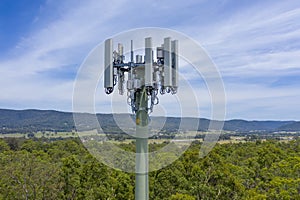 Aerial photograph of the communications bundle on a telco tower