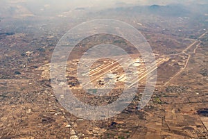 Aerial photograph of Felip Angeles International airport in Zumpango Mexico photo