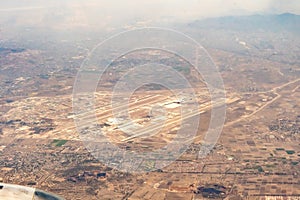 Aerial photograph of Felip Angeles International airport in Zumpango Mexico photo