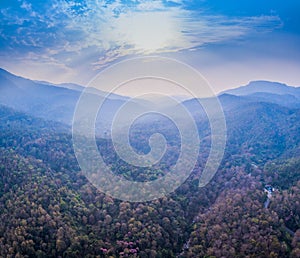 aerial photography above Mae Sa waterfall