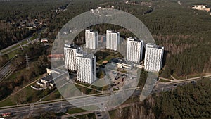 Aerial photography aerial view of modern middle school