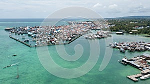 Aerial photography of Bajo villages, in Kaledupa Island, Wakatobi photo