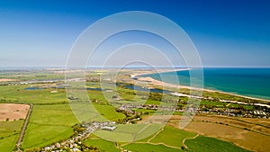 Aerial photography of Camber and Rye Harbour in East Sussex