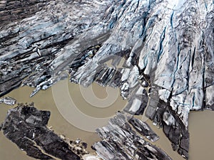 Aerial photography captured by drone. Vatnajokull National Park, Iceland.