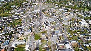 Aerial photography of Carquefou city center in Loire Atlantique
