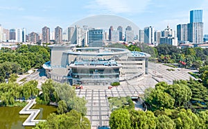 Aerial photography of Chang\'an Park and Longquan Tower in Chang\'an District, Shijiazhuang City, Hebei Province, China