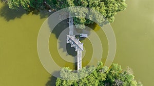 Aerial photography of Chang\'an Park and Longquan Tower in Chang\'an District, Shijiazhuang City, Hebei Province, China