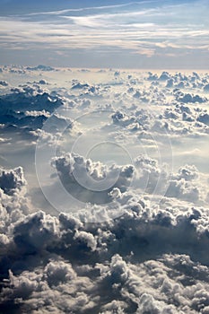 Aerial photography with clouds