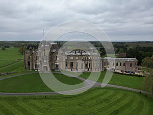 Aerial photography drone photo of Allerton Castle Near York city North Yorkshire England UK