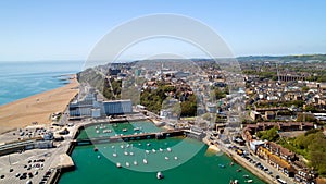 Aerial photography of Folkestone city, Kent, England