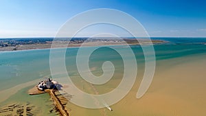 Aerial photography of Fort Louvois and Oleron island in Charente Maritime