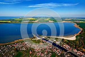 aerial photography of Greifswald Wieck in baltic sea