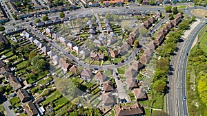 Aerial photography of houses in Folkestone city