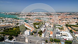 Aerial photography of La Rochelle city in Charente Maritime