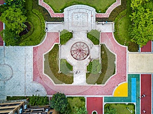 Aerial photography of leisure gardens in residential areas
