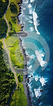 Aerial Photography Of Lush Greenery And Ocean Views