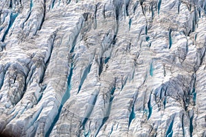 Aerial photography of melting glaciers showing climate change effects