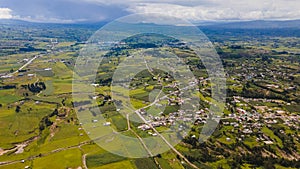 Aerial photography of the Mexican countryside, in the municipality of Almoloya de Juarez, in the State of Mexico. 3