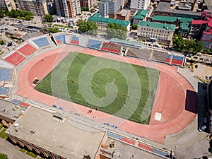 Aerial photography of a modern stadium