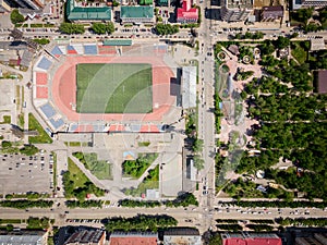 Aerial photography of a modern stadium
