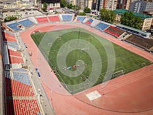 Aerial photography of a modern stadium