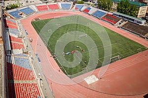 Aerial photography of a modern stadium