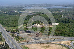 Aerial photography of  Pakistan monument in Islamabad capital of Pakistan