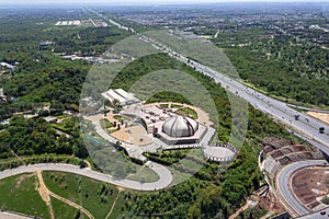 Aerial photography of  Pakistan monument in Islamabad capital of Pakistan